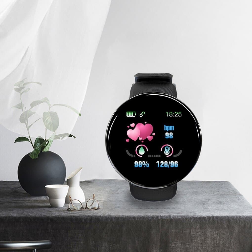 D18 Heart Rate Blood Pressure Smartwatch Color Screen Fitness